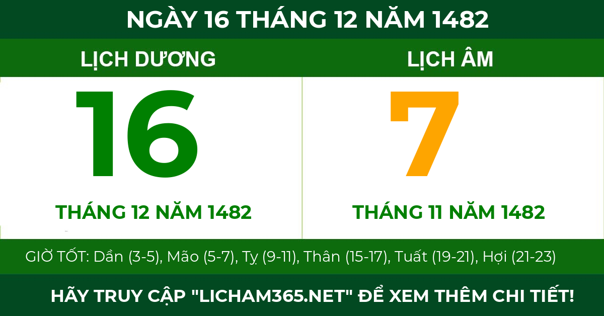 lịch âm ngày 16 tháng 12 năm 1482