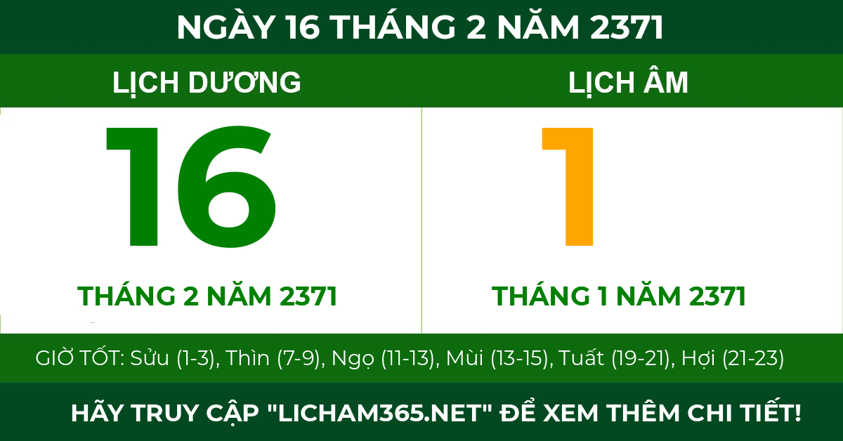 lịch âm ngày 16 tháng 2 năm 2371