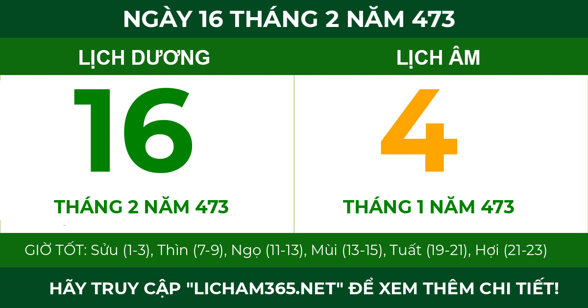 lịch âm ngày 16 tháng 2 năm 473