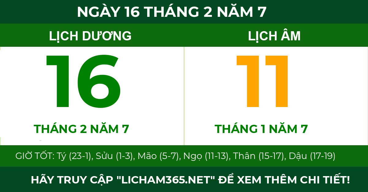 lịch âm ngày 16 tháng 2 năm 7