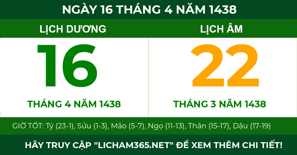 lịch âm ngày 16 tháng 4 năm 1438