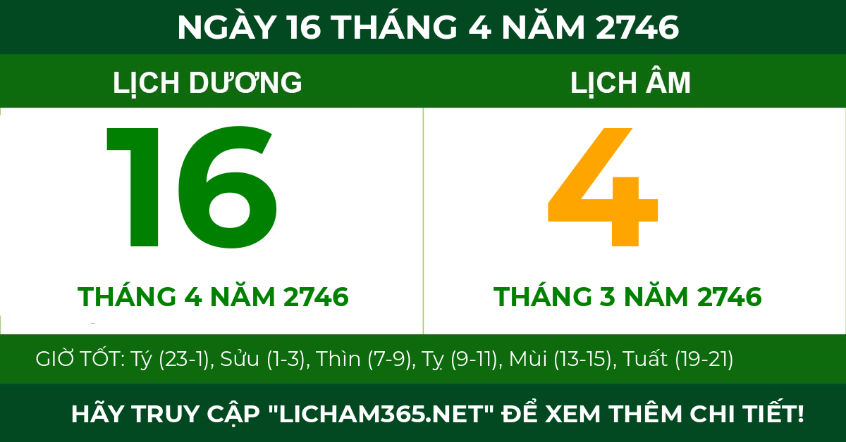 lịch âm ngày 16 tháng 4 năm 2746