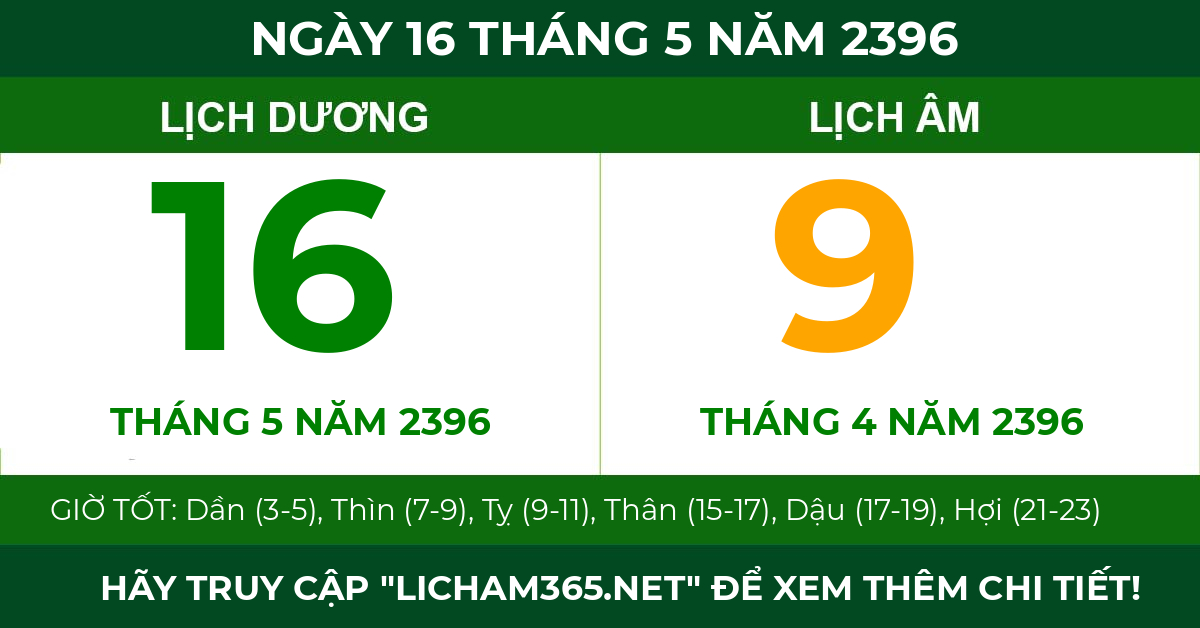 lịch âm ngày 16 tháng 5 năm 2396