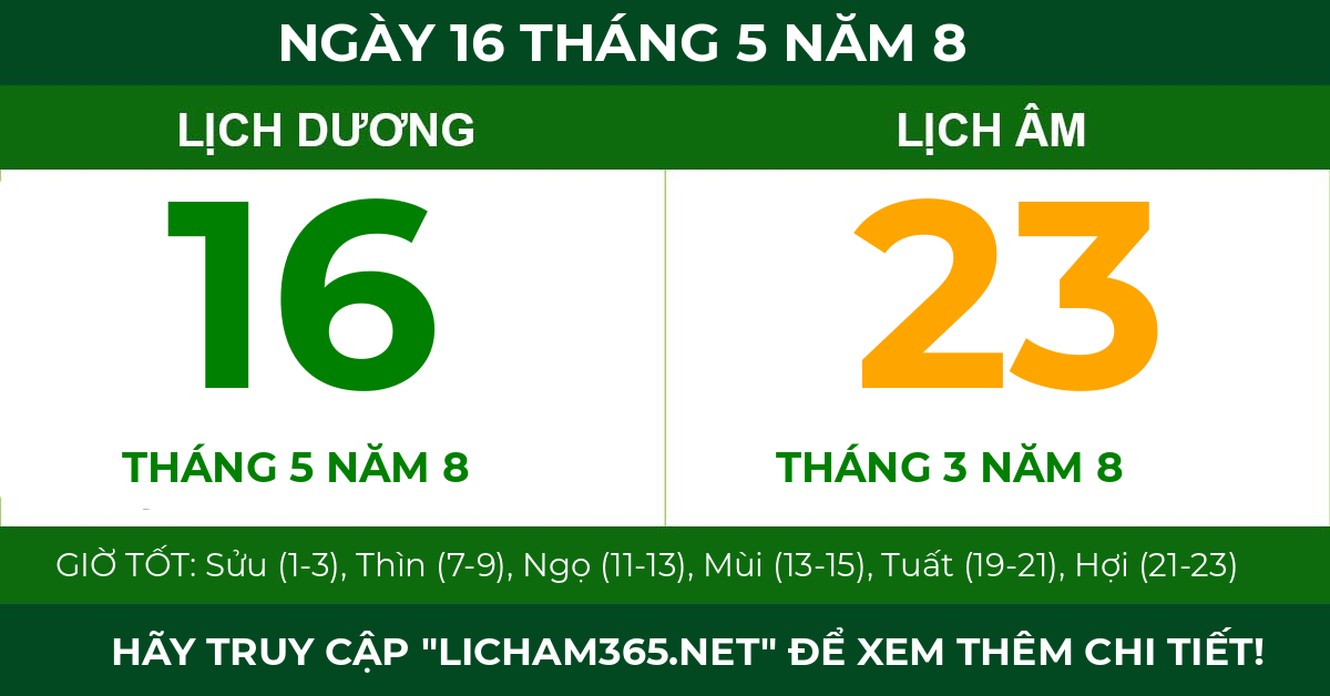 lịch âm ngày 16 tháng 5 năm 8
