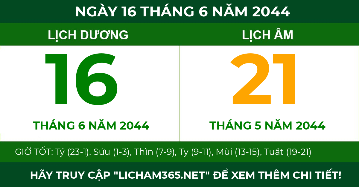 lịch âm ngày 16 tháng 6 năm 2044