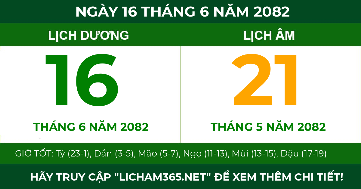 lịch âm ngày 16 tháng 6 năm 2082