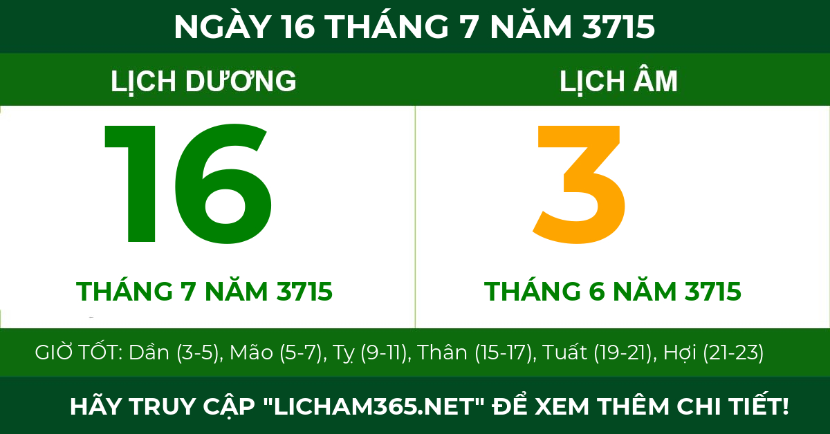 lịch âm ngày 16 tháng 7 năm 3715