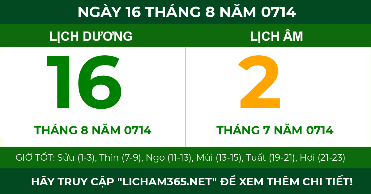 lịch âm ngày 16 tháng 8 năm 0714