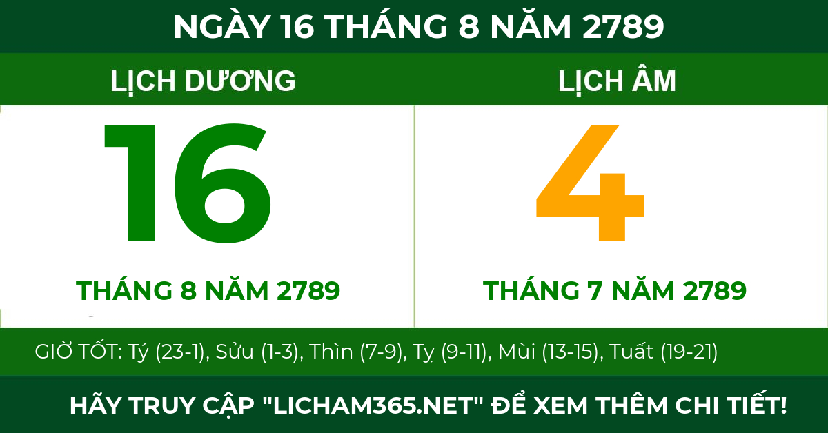 lịch âm ngày 16 tháng 8 năm 2789