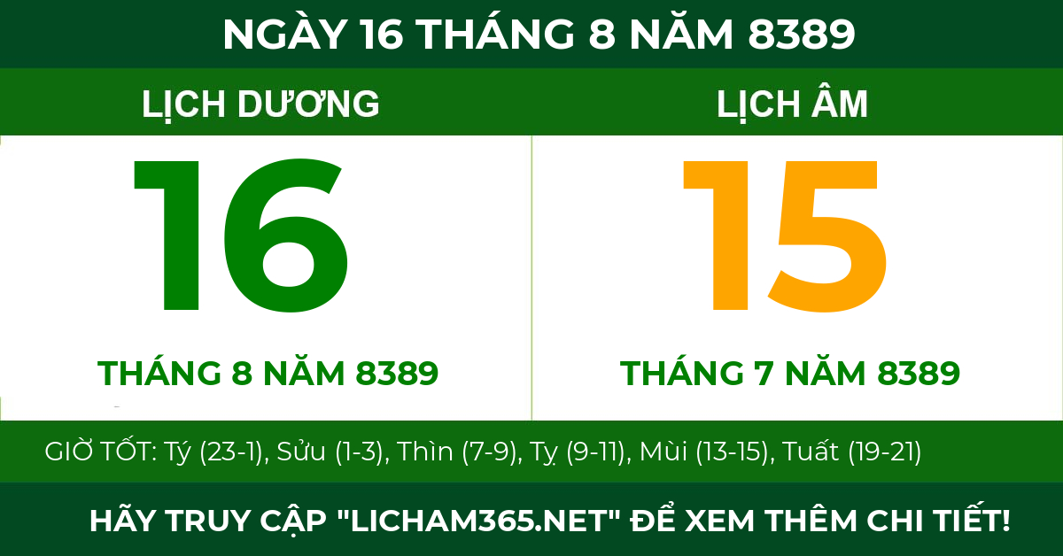 lịch âm ngày 16 tháng 8 năm 8389