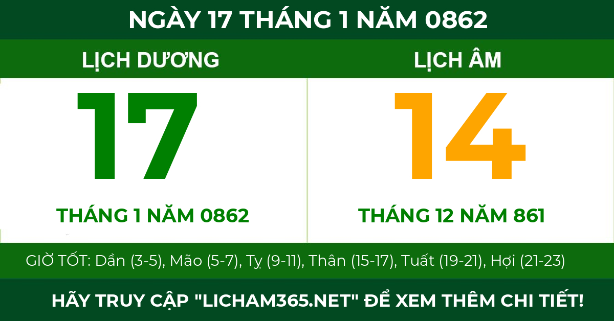 lịch âm ngày 17 tháng 1 năm 0862