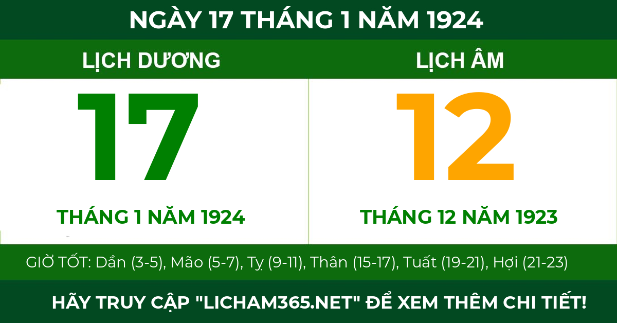 lịch âm ngày 17 tháng 1 năm 1924