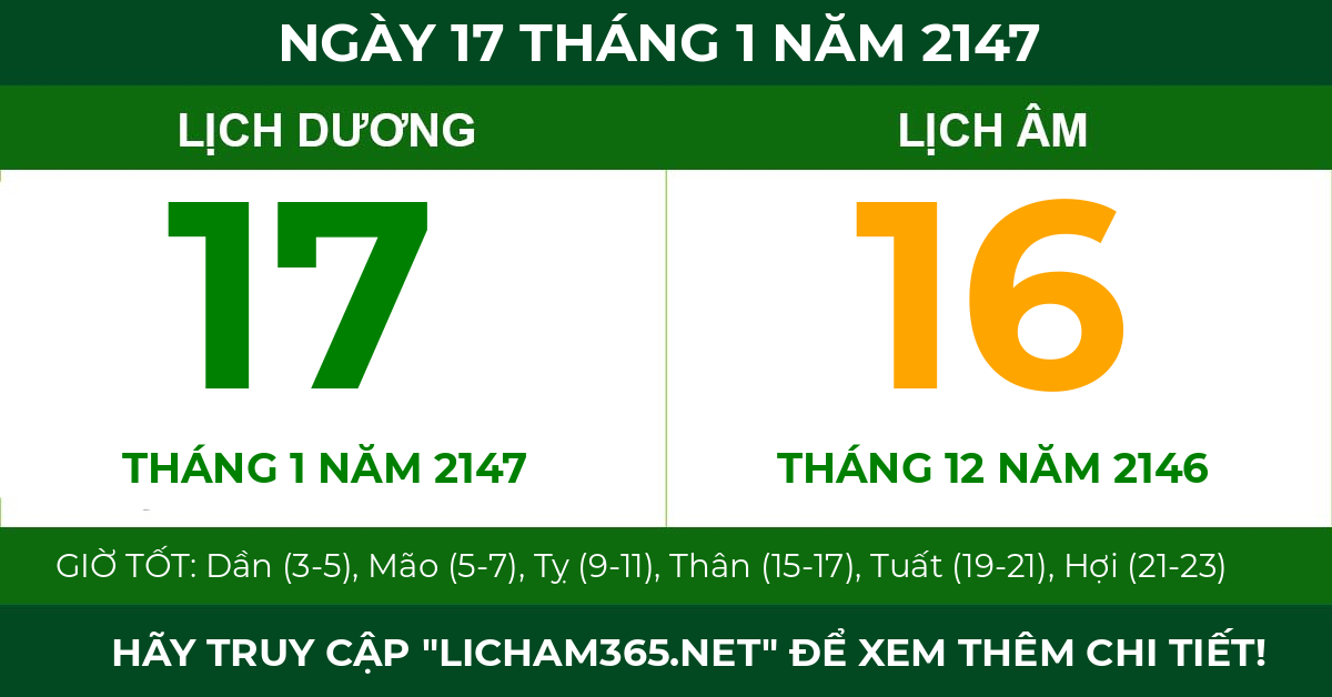 lịch âm ngày 17 tháng 1 năm 2147