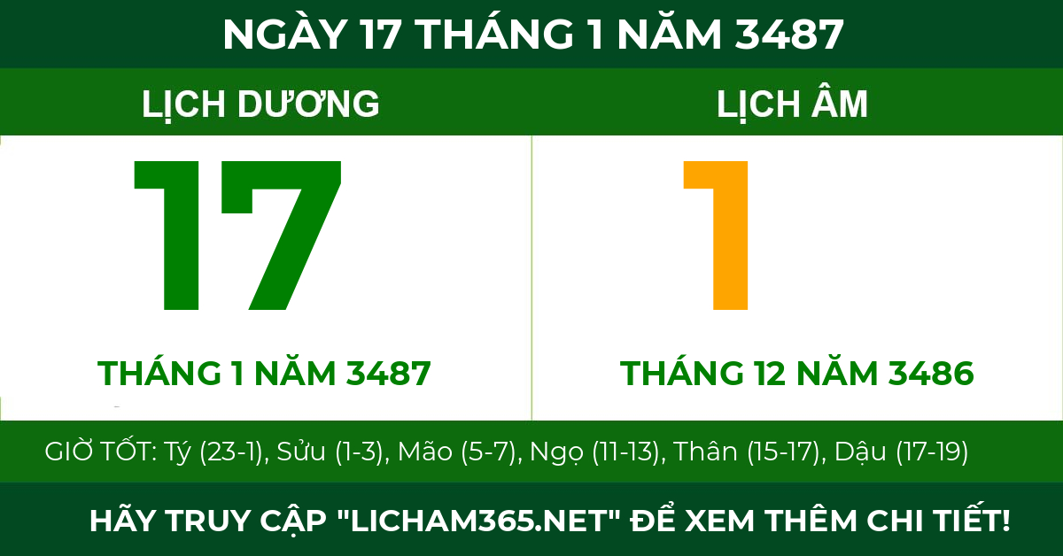 lịch âm ngày 17 tháng 1 năm 3487