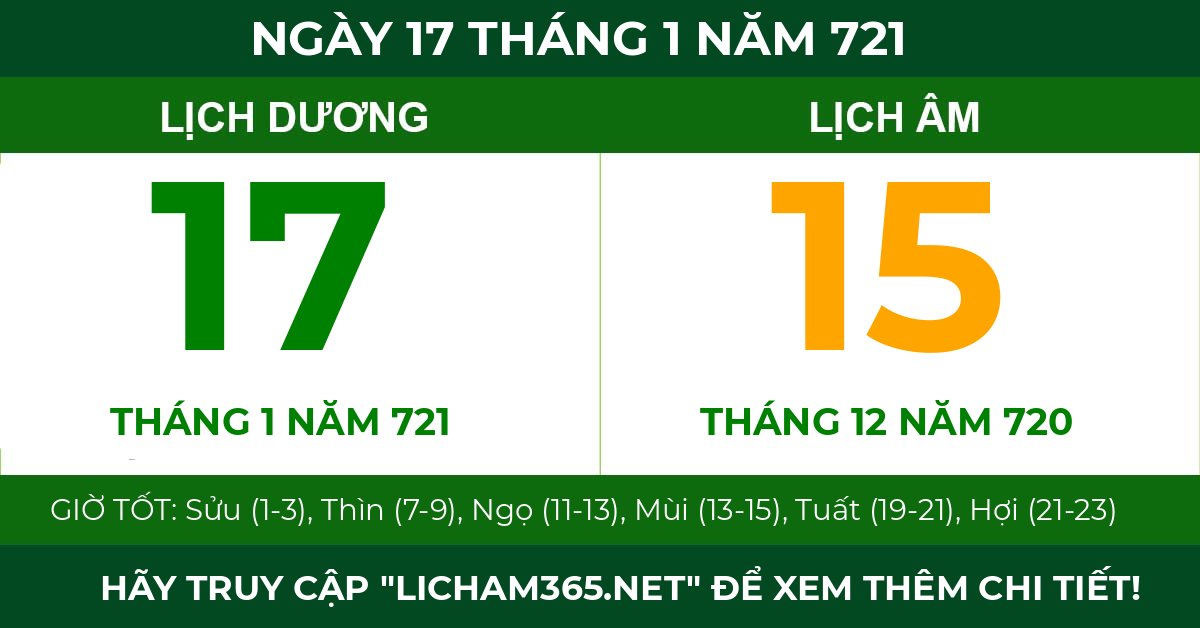 lịch âm ngày 17 tháng 1 năm 721