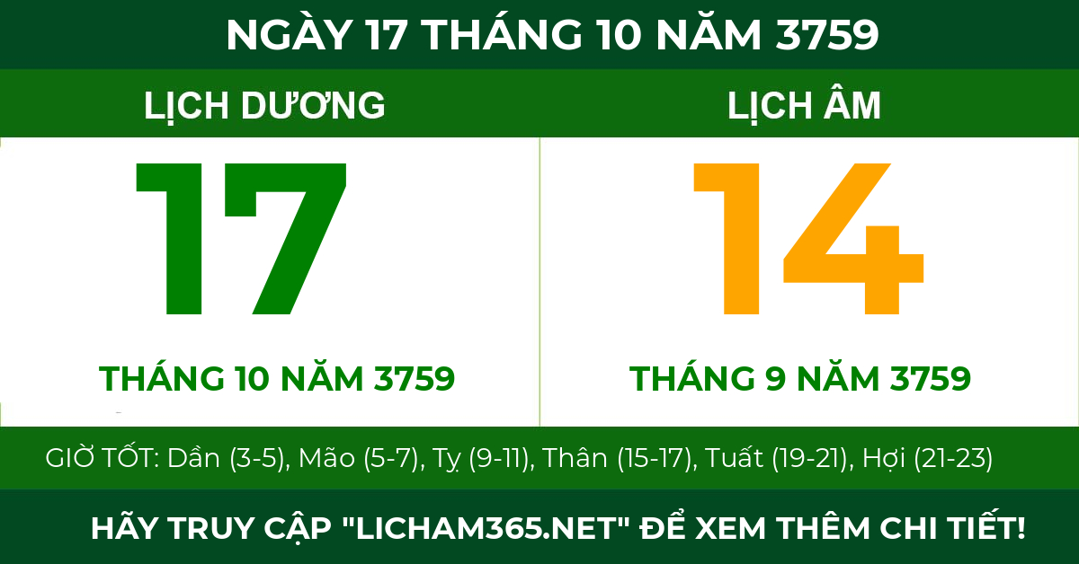 lịch âm ngày 17 tháng 10 năm 3759