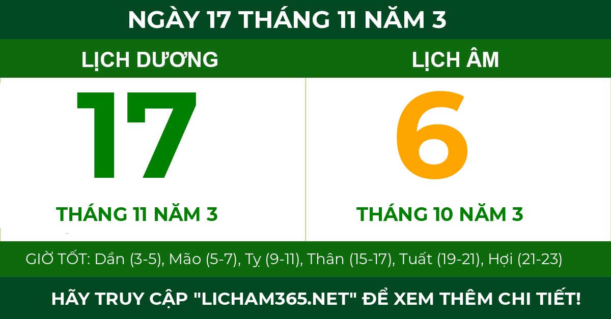 lịch âm ngày 17 tháng 11 năm 3