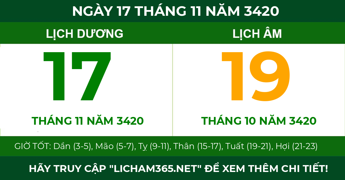 lịch âm ngày 17 tháng 11 năm 3420