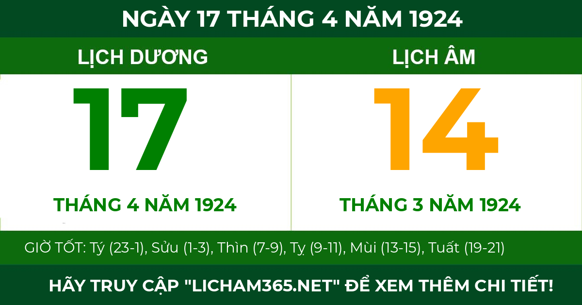 lịch âm ngày 17 tháng 4 năm 1924