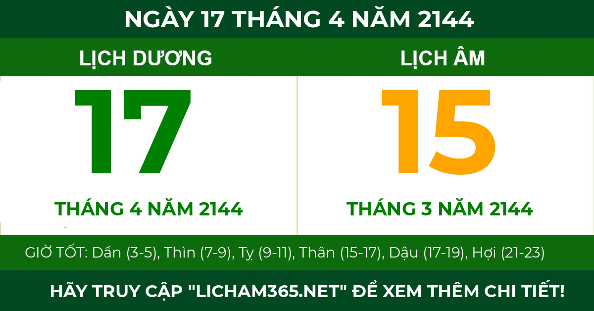 lịch âm ngày 17 tháng 4 năm 2144