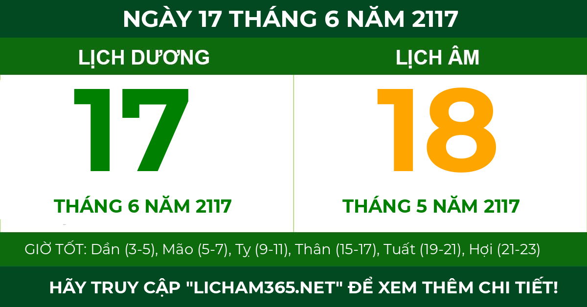 lịch âm ngày 17 tháng 6 năm 2117