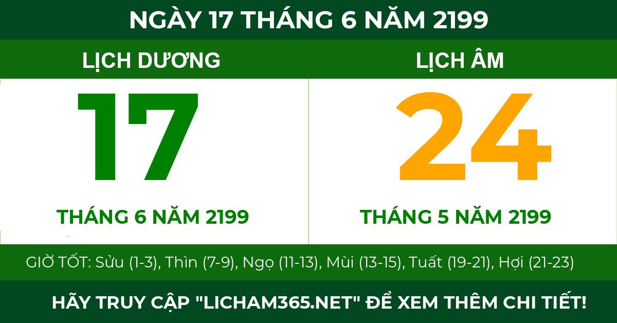 lịch âm ngày 17 tháng 6 năm 2199
