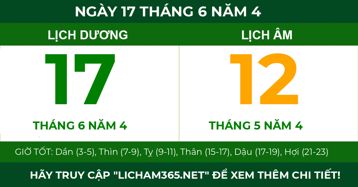 lịch âm ngày 17 tháng 6 năm 4