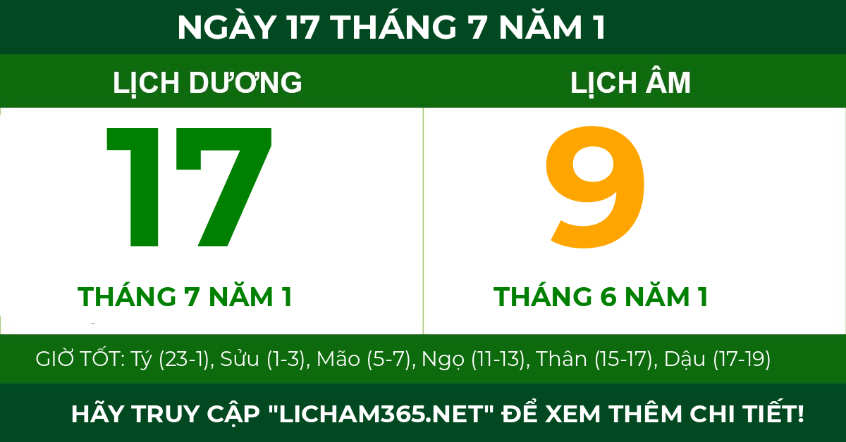 lịch âm ngày 17 tháng 7 năm 1