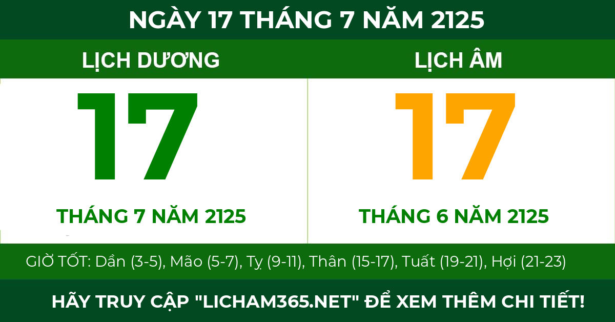 lịch âm ngày 17 tháng 7 năm 2125