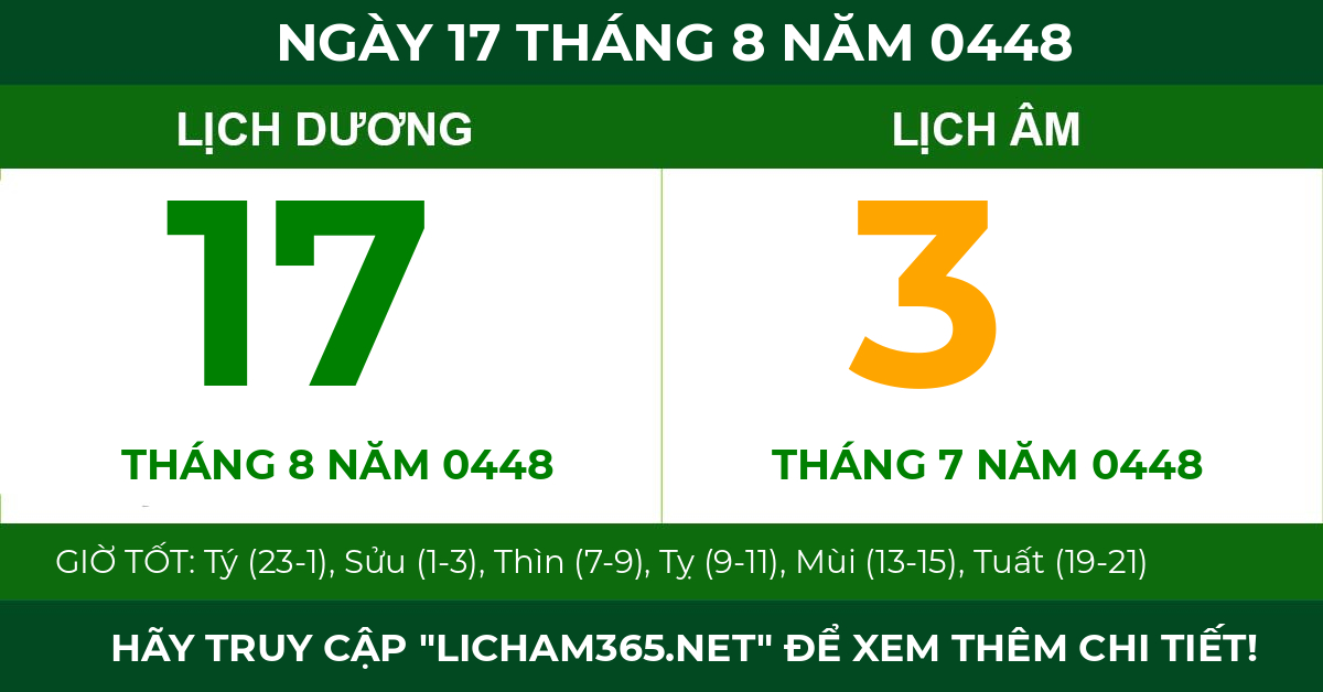 lịch âm ngày 17 tháng 8 năm 0448