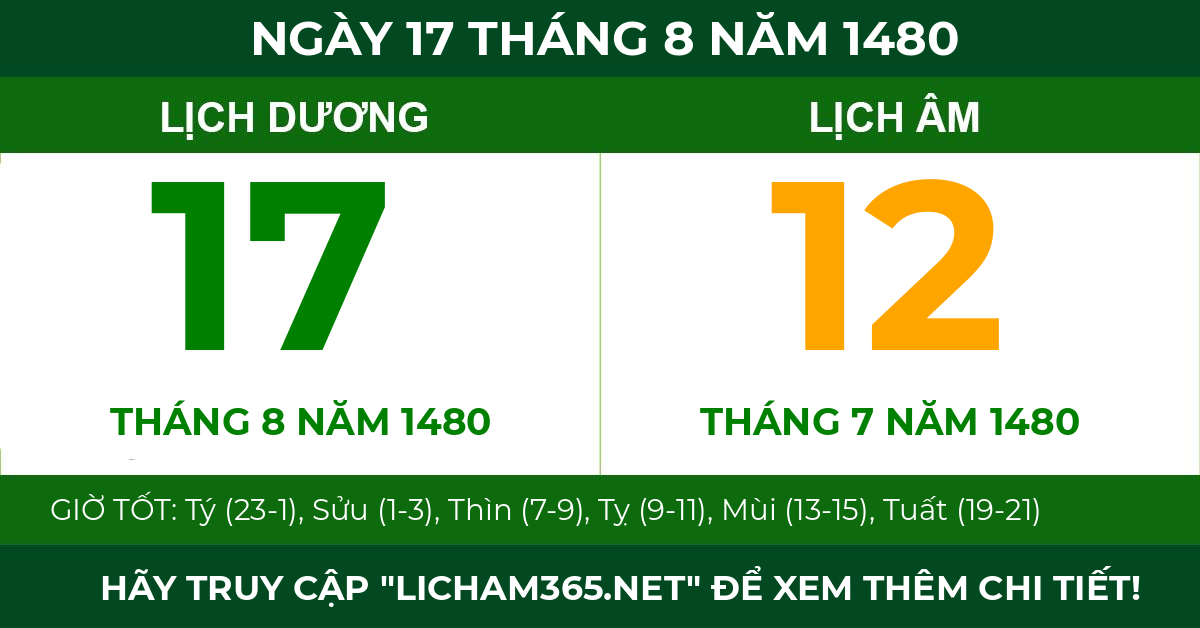 lịch âm ngày 17 tháng 8 năm 1480