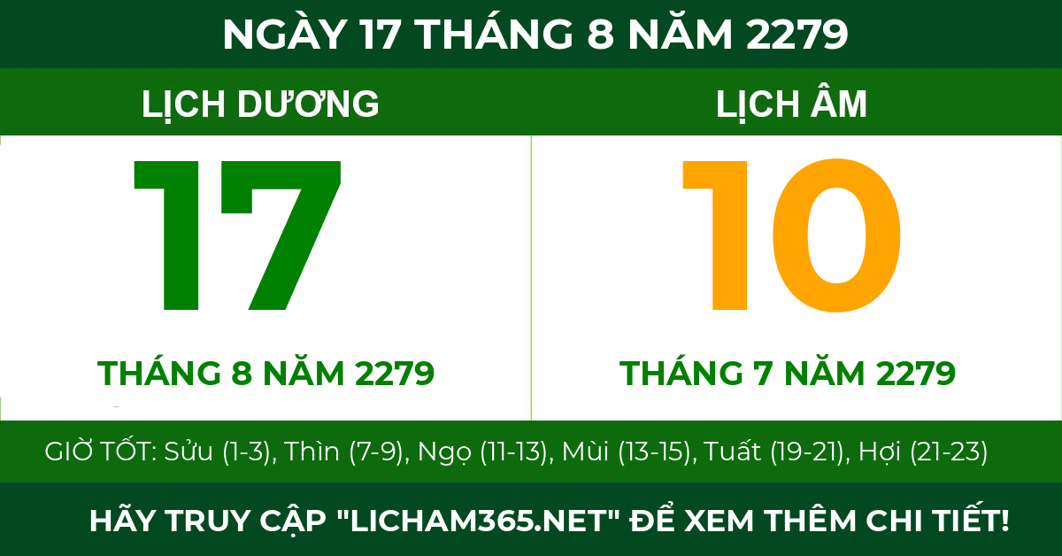 lịch âm ngày 17 tháng 8 năm 2279