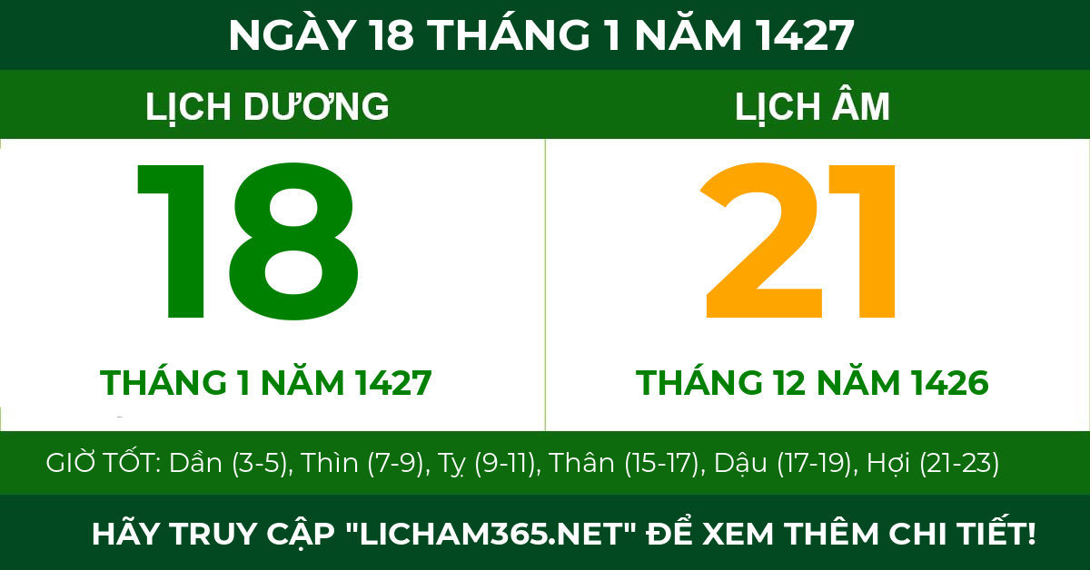 lịch âm ngày 18 tháng 1 năm 1427
