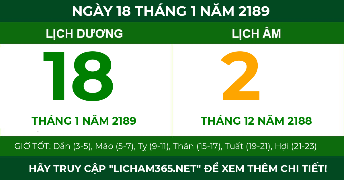 lịch âm ngày 18 tháng 1 năm 2189