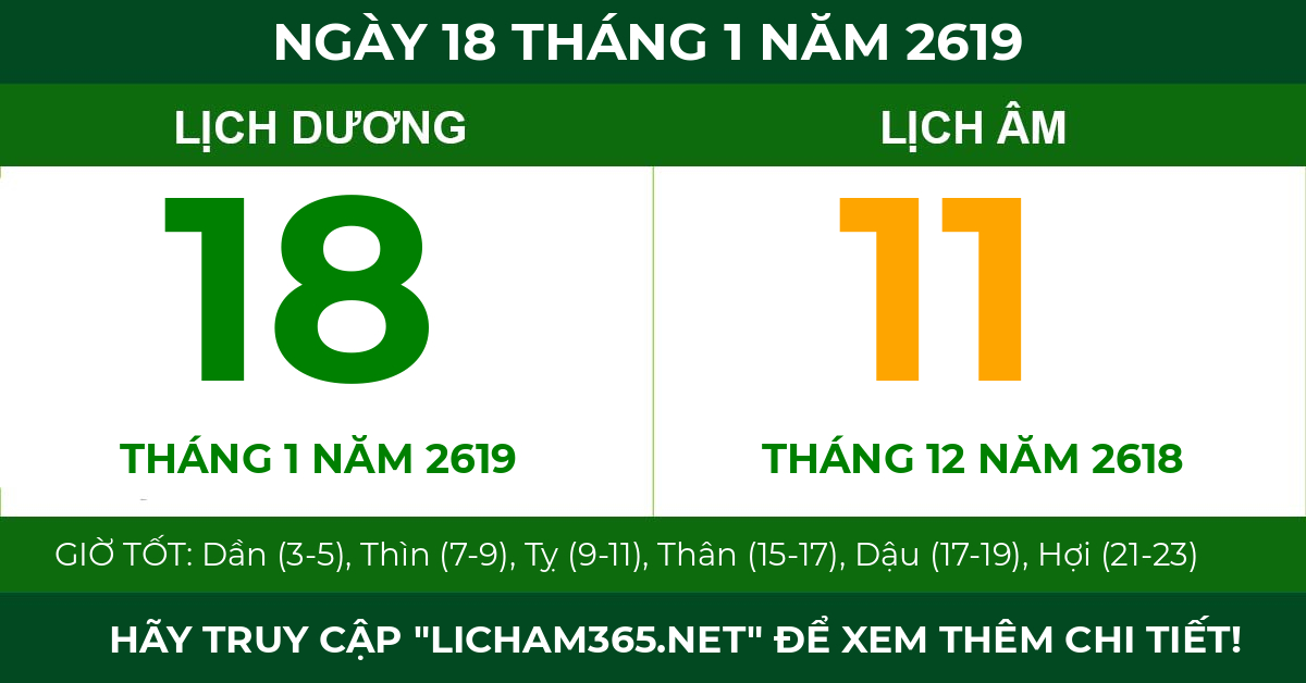lịch âm ngày 18 tháng 1 năm 2619