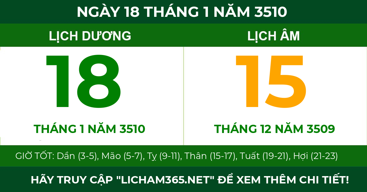 lịch âm ngày 18 tháng 1 năm 3510