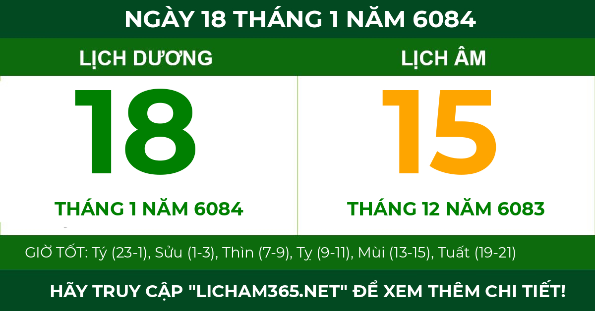 lịch âm ngày 18 tháng 1 năm 6084