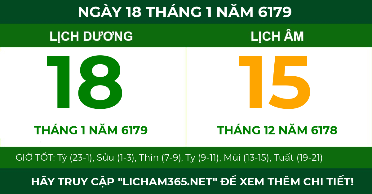lịch âm ngày 18 tháng 1 năm 6179
