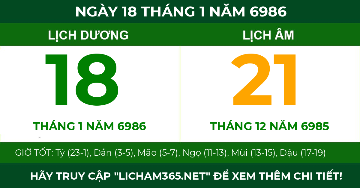 lịch âm ngày 18 tháng 1 năm 6986