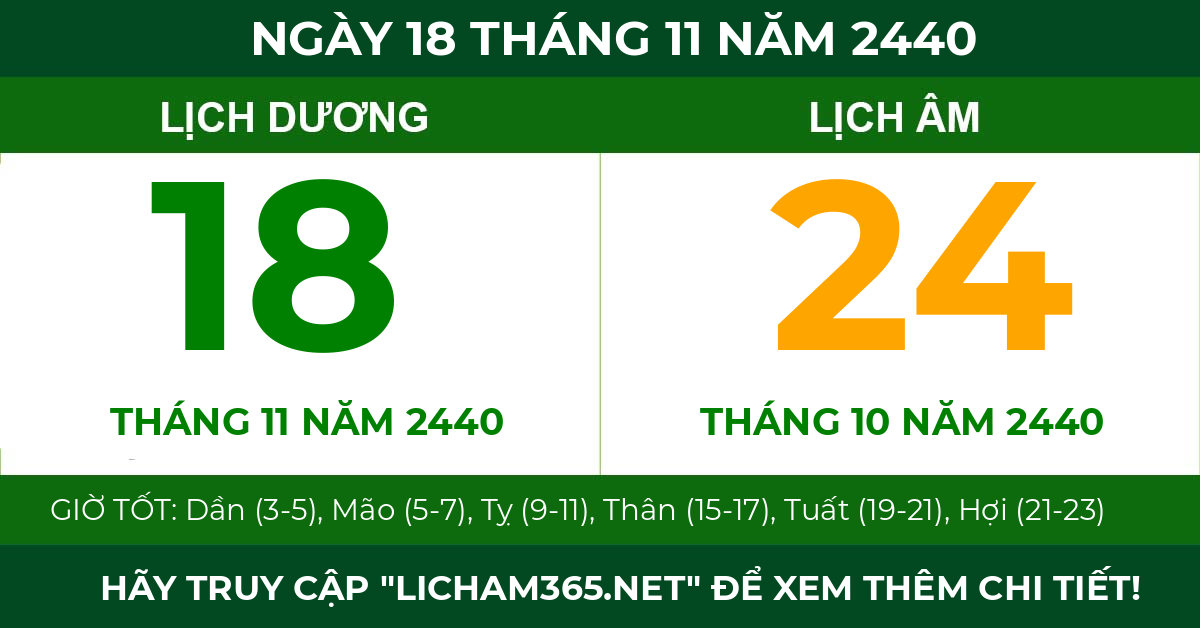 lịch âm ngày 18 tháng 11 năm 2440