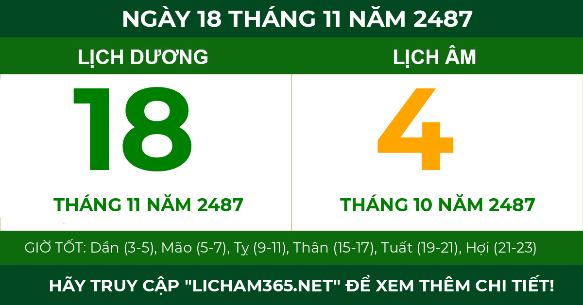 lịch âm ngày 18 tháng 11 năm 2487