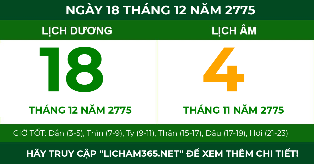 lịch âm ngày 18 tháng 12 năm 2775