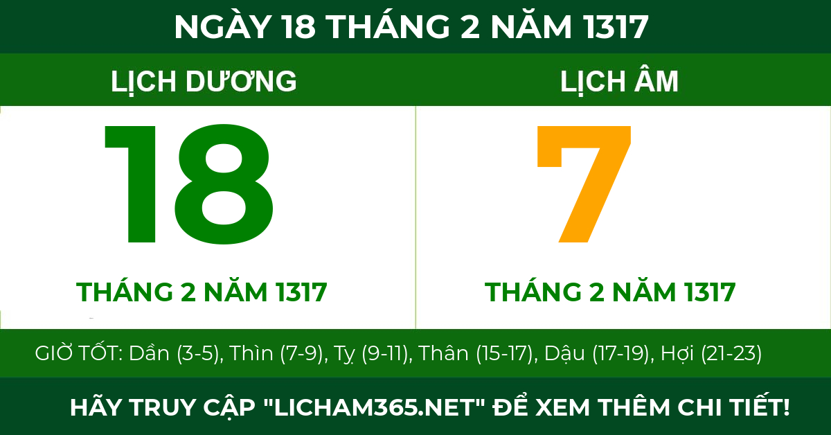 lịch âm ngày 18 tháng 2 năm 1317