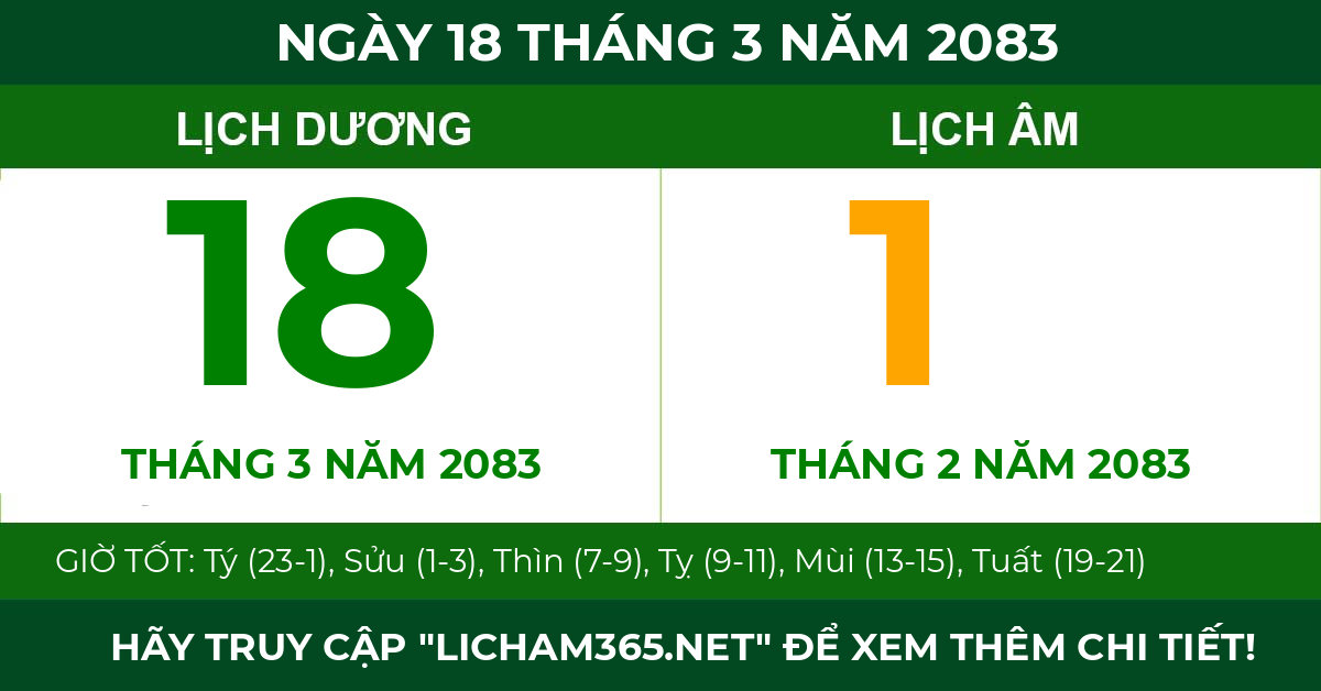 lịch âm ngày 18 tháng 3 năm 2083
