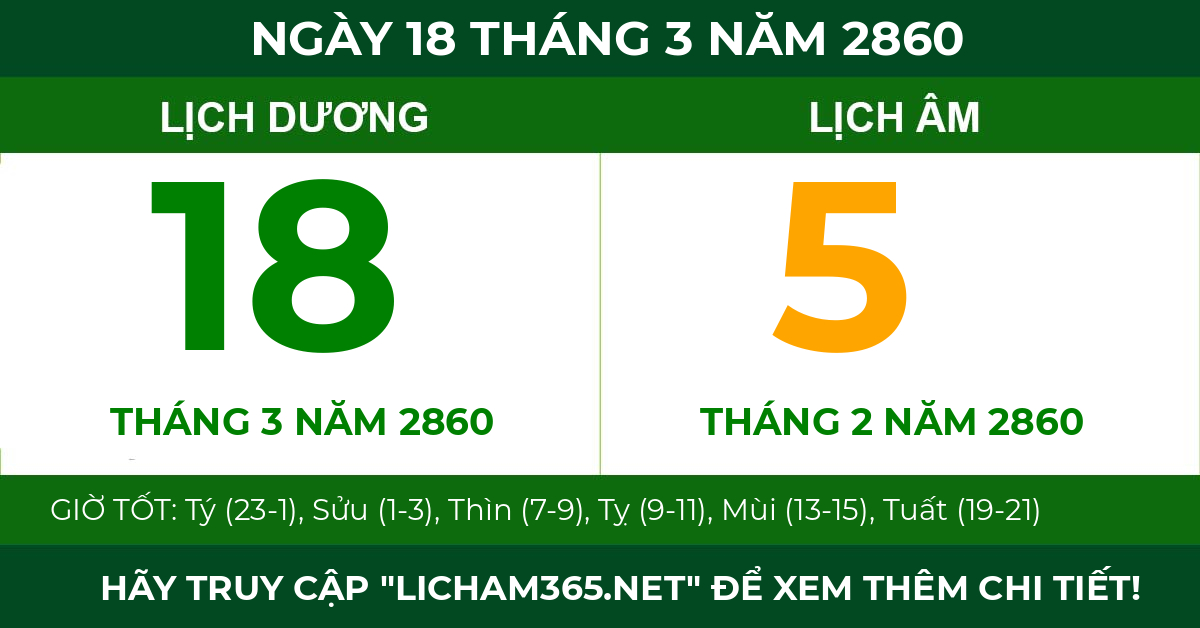 lịch âm ngày 18 tháng 3 năm 2860