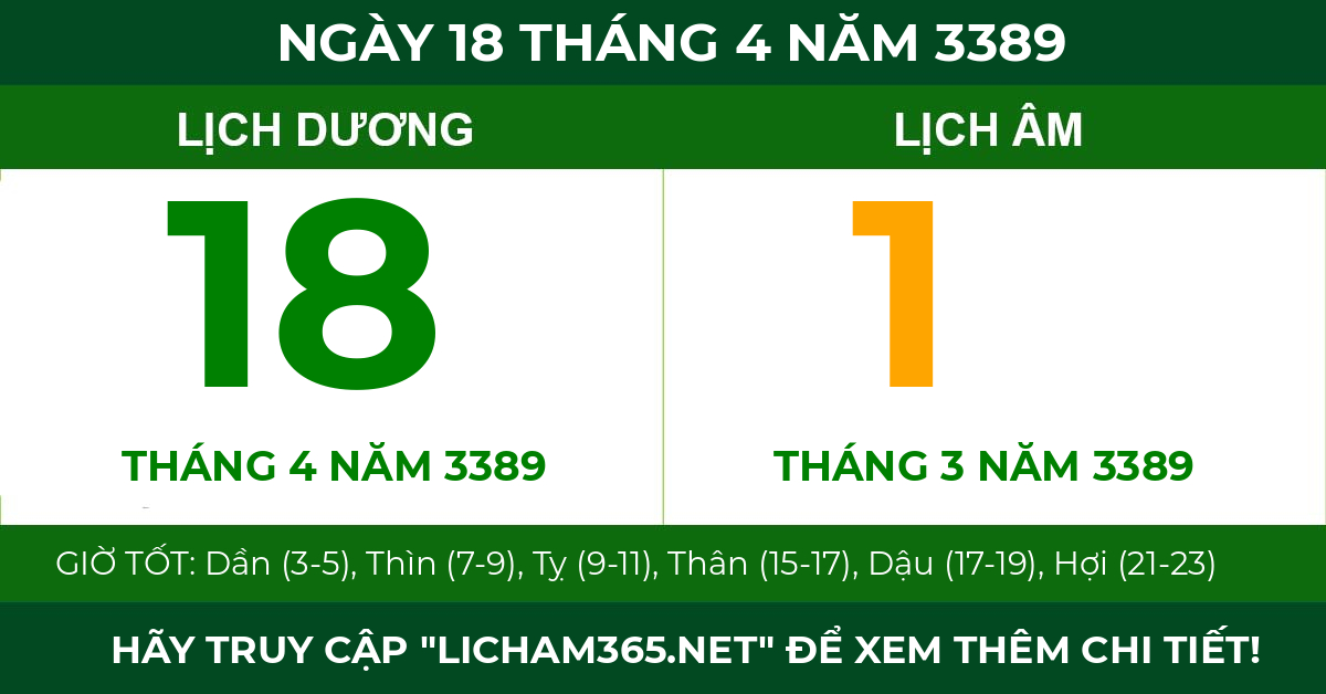 lịch âm ngày 18 tháng 4 năm 3389