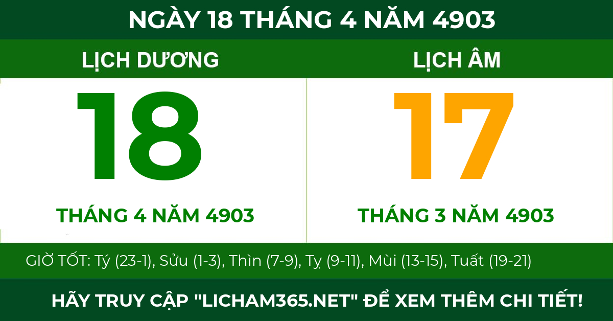 lịch âm ngày 18 tháng 4 năm 4903