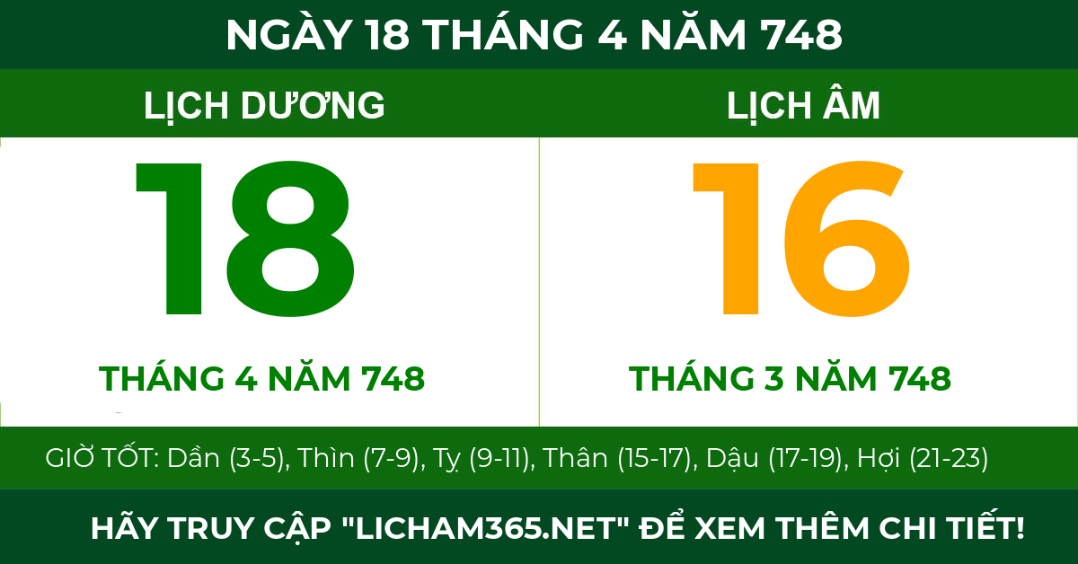 lịch âm ngày 18 tháng 4 năm 748