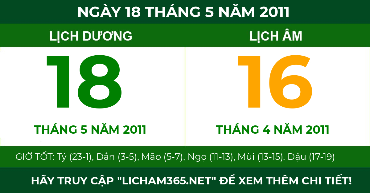 lịch âm ngày 18 tháng 5 năm 2011