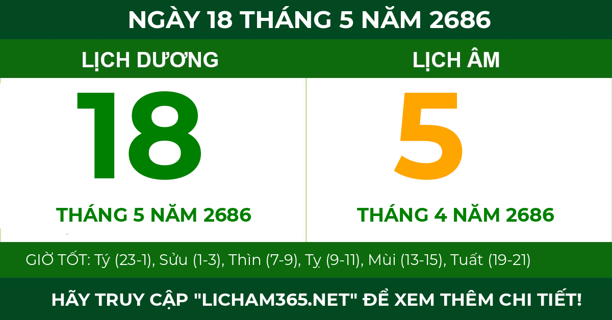 lịch âm ngày 18 tháng 5 năm 2686